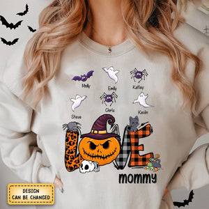 Love Halloween - Ghosts, Bats And Spiders - Personalized sweatshirt