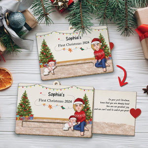 Baby's First Christmas 2024 - Personalized Family Wooden Slider Card Ornament