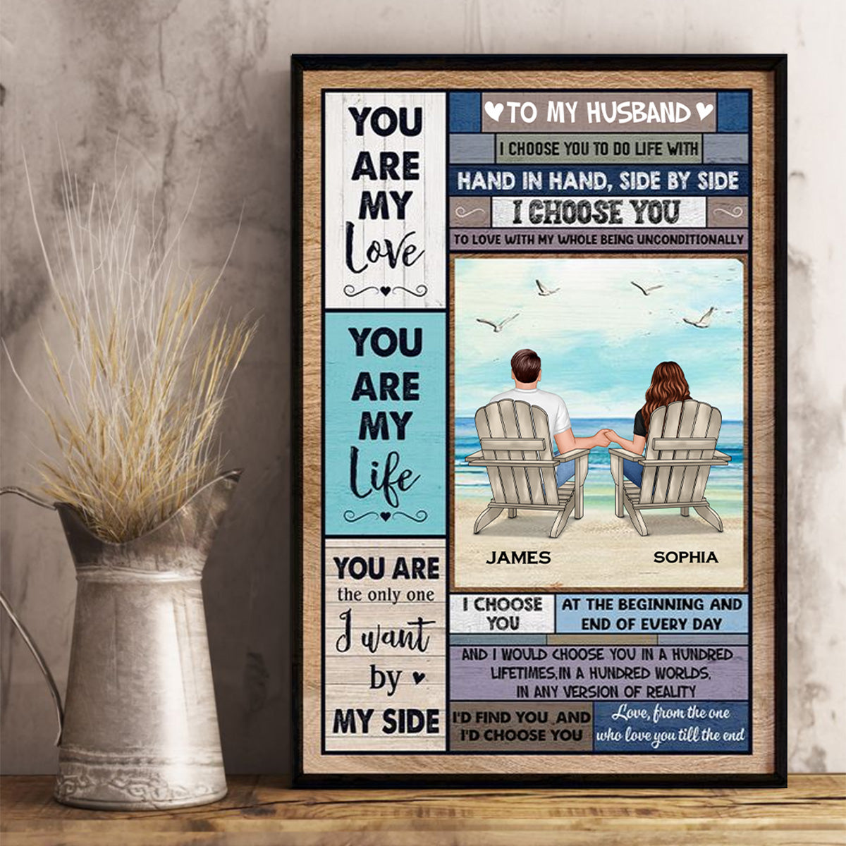 I Choose You To Do Life With You - Personalized Canvas poster