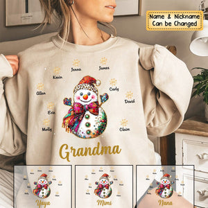 Personalized Gift For Grandma Christmas Snowman Sweatshirt