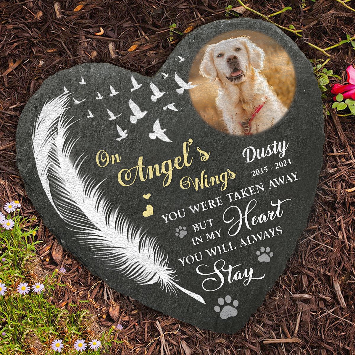Personalized Gift For Beloved Dog Custom Photo Pet Memorial Stone