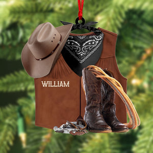 Cowboy Vest boots - Personalized Ornament Christmas Gift For Cowboy