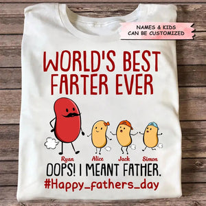 Personalized T-Shirt - Father's Day, Birthday Gift For Dad, Grandpa - World's Best Farter