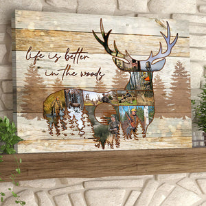 Personalized Deer Photo Collage Poster, Gift For Hunter