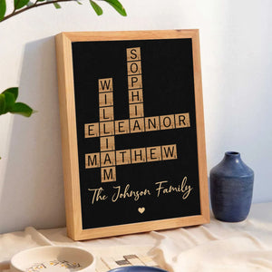 Family Crossword Art - Created In A Moment, Treasured Forever Personalized Poster