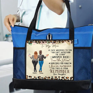 Whisper Back I Am The Storm Reminder - Birthday, Loving Gift For Mom, Daughter -Personalized Canvas Bag With Mesh Pocke