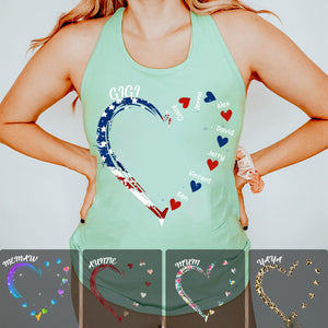 Personalized Grandma and Grandkids Heart Tank Top