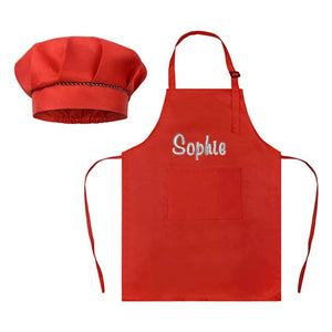 Personalized Embroidery Color Apron and Hat Set for Kid