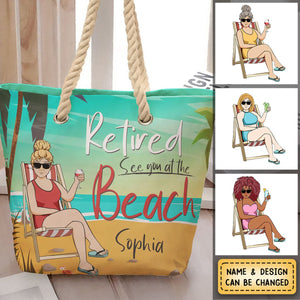 Retired See You At The Beach - Personalized Beach Bag