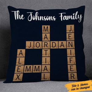 Personalized Family Crossword Puzzle Art Pillow