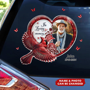 In Loving Memory Forever In My Heart Cardinal Bird Personalized Sticker