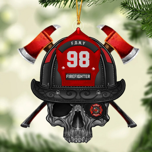 Fire Pride Duty Honor Fireman Firefighter Personalized Acrylic Ornament