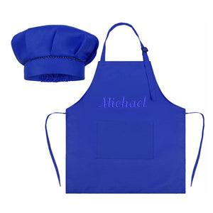 Personalized Embroidery Color Apron and Hat Set for Kid