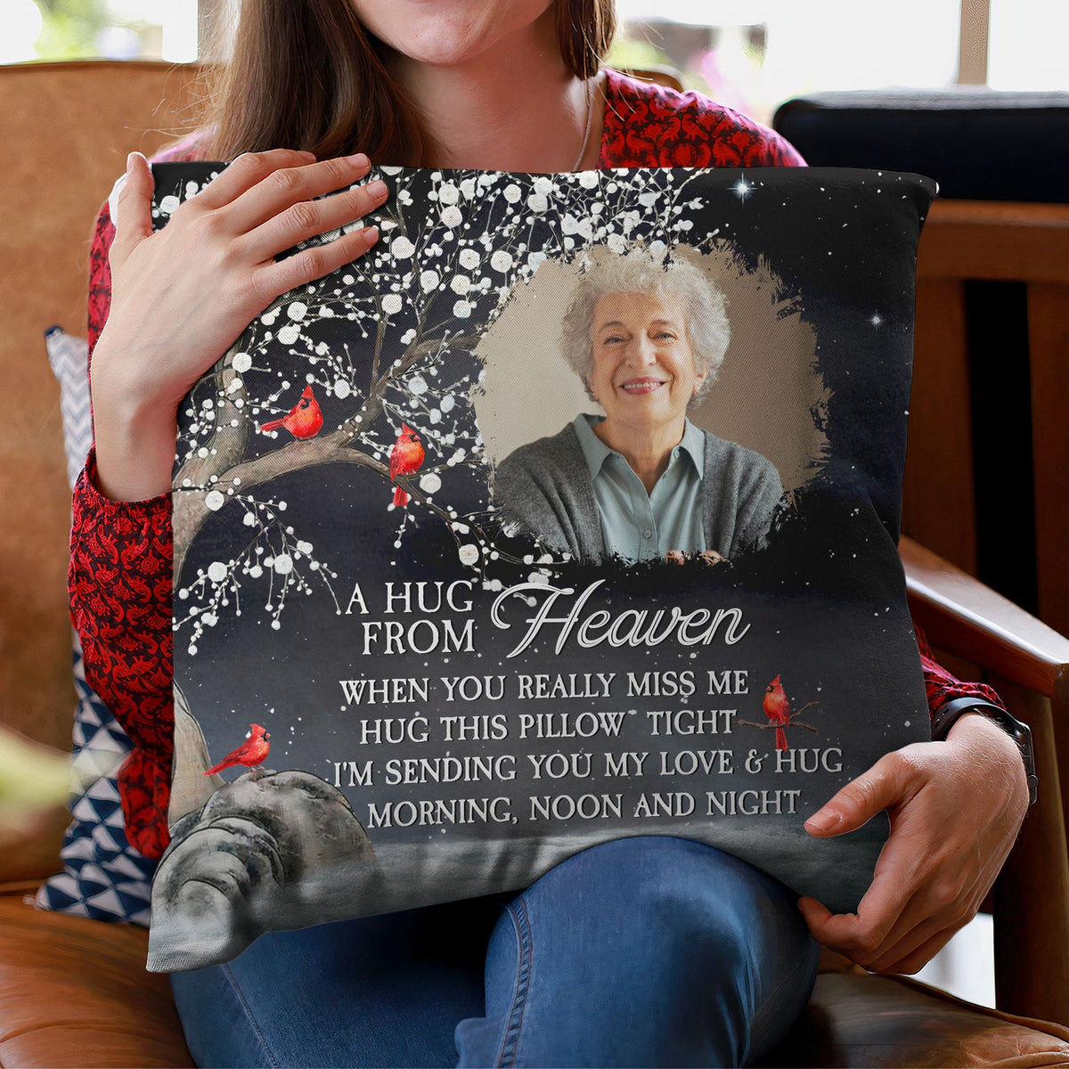 A Hug From Heaven I'm Always With You - Personalized Photo Pillow ...