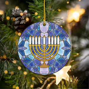 Acrylic Menorah and Star of David for Hanukkah Tree Custom Shaped Acrylic Ornament  Jewish and Christian Family Decorations