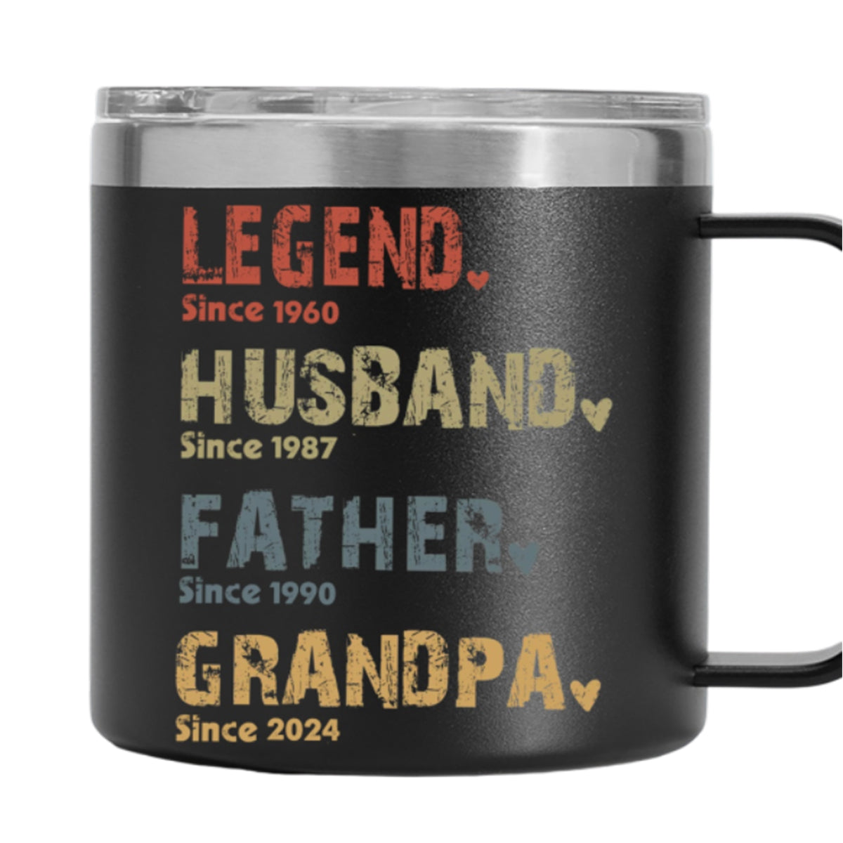 Legend, Husband, Dad And Papa Since - Family Personalized 14oz Stainless Steel Tumbler