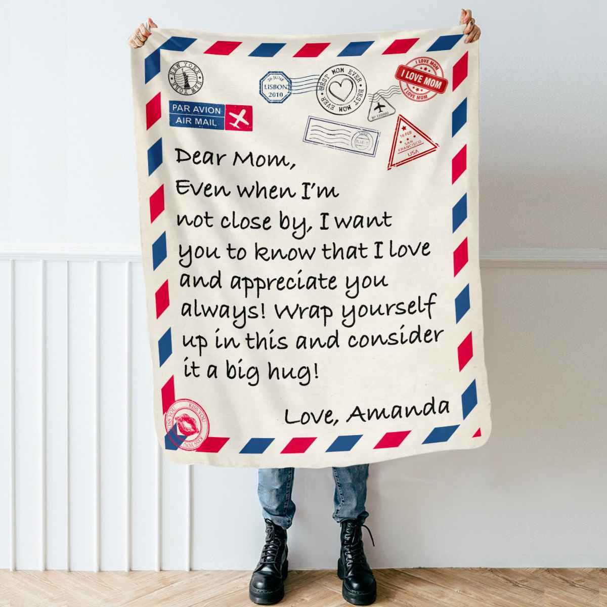 Personalized Gift for Mom Letter Blanket