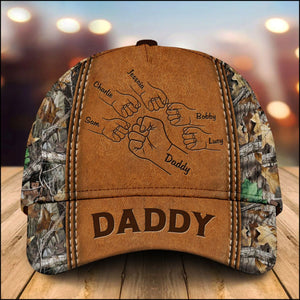 Grandpa Papa Daddy Fist Bump Fathers Day Family Personalized Cap