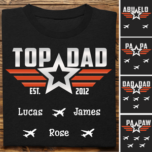 Personalized Top Dad With Kids Pure Cotton T-Shirt Father's Day Gift