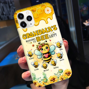 Grandma's Reasons To Bee Happy Personalized Phone Case