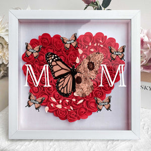 Personalized Mom Butterfly Flower Shadow Box