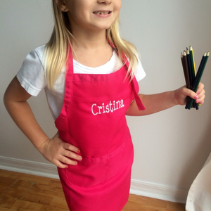 Personalized Embroidery Color Apron and Hat Set for Kid