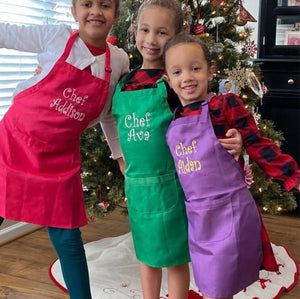 Personalized Embroidery Color Apron and Hat Set for Kid