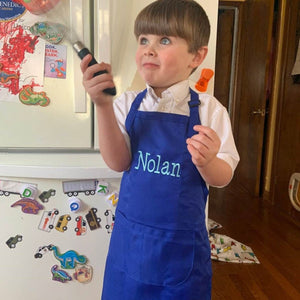 Personalized Embroidery Color Apron and Hat Set for Kid