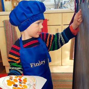 Personalized Embroidery Color Apron and Hat Set for Kid