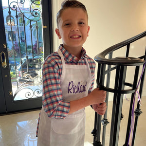 Personalized Embroidery Color Apron and Hat Set for Kid