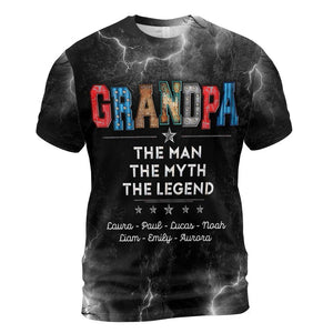 Personalized The Man The Myth The Legend All-over Print T Shirt Gift For Grandpa