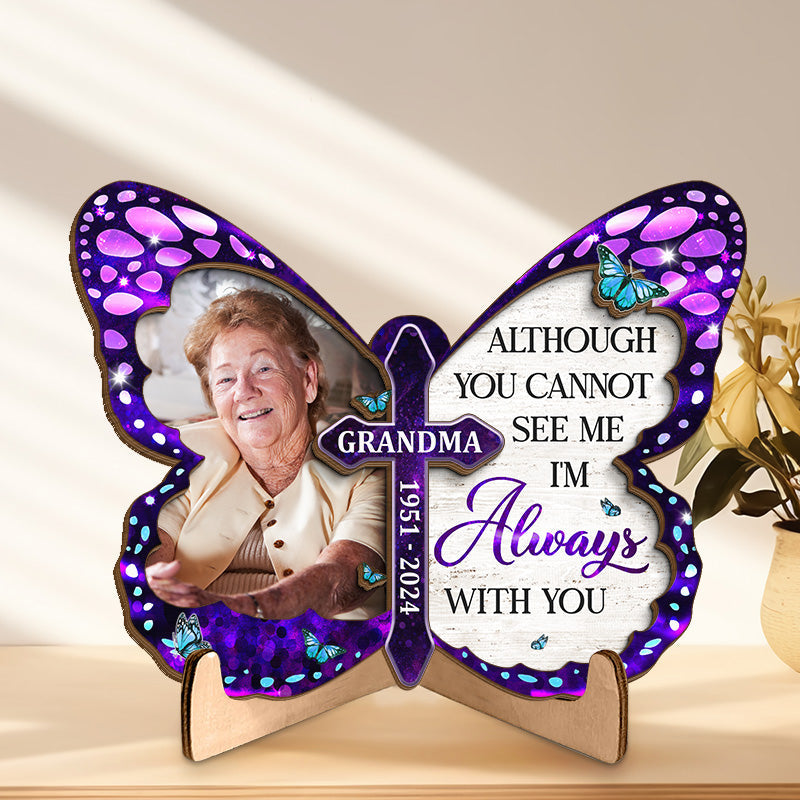 Personalized Forever In My Heart Memorial 2-Layered Wooden Plaque With Stand