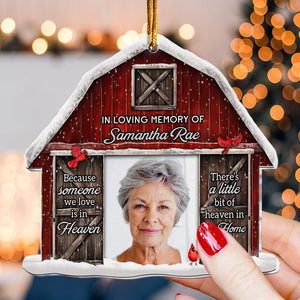 There Is A Little Bit Of Heaven In Our Home - Personalized Acrylic Photo Ornament