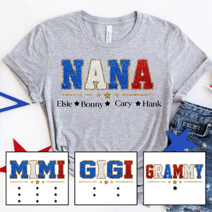 Personalized Nickname 4th of July T-shirt Gift for Grandmas Moms Aunties