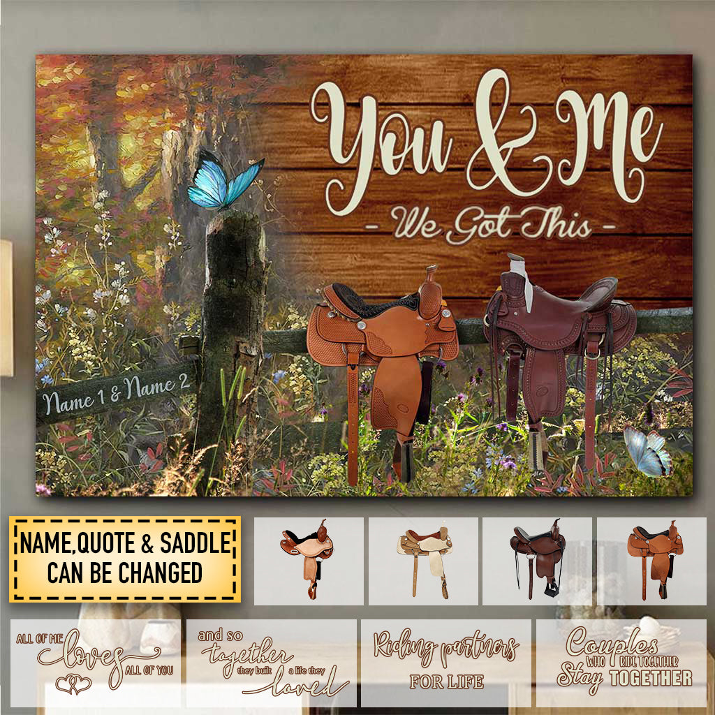 And So Together We Built A Life We Love Horse Saddle - Personalized Couple Poster Canvas Print