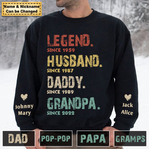 Personalized Vintage Legend Husband Father Grandpa Kids Sweatshirt