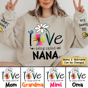 Personalized Grandma Mom Love Bee Flower Sweatshirt