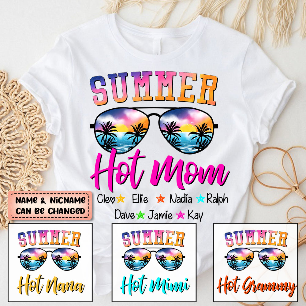 Personalized Summer Hot Mom Grandma T-Shirt