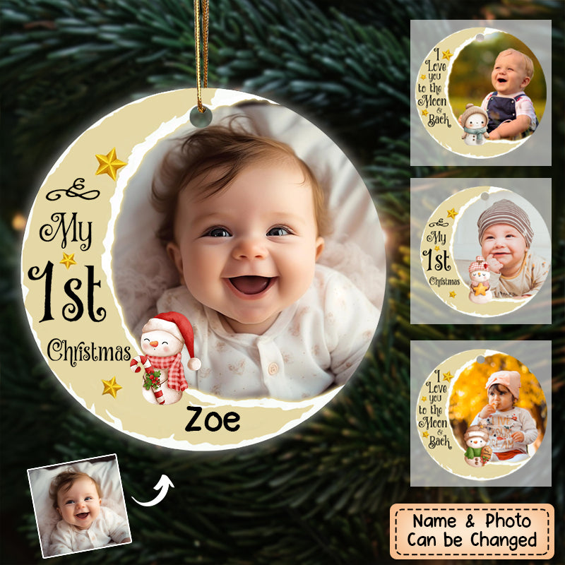 Personalized My First Christmas Gifts For Newborn Baby Photo Ornament