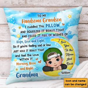 Personalized Gift For Grandkid To My Granddaughter/Grandson Moon Pillow