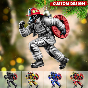 Time is life - Firefighter Acrylic Ornament, Best Gift For Christmas