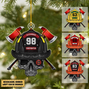 Fire Pride Duty Honor Fireman Firefighter Personalized Acrylic Ornament