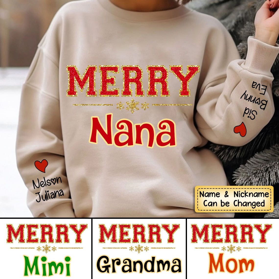 Personalized Merry Grandma Life Christmas Sweatshirt