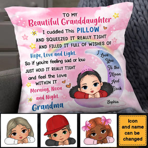 Personalized Gift For Grandkid To My Granddaughter/Grandson Moon Pillow