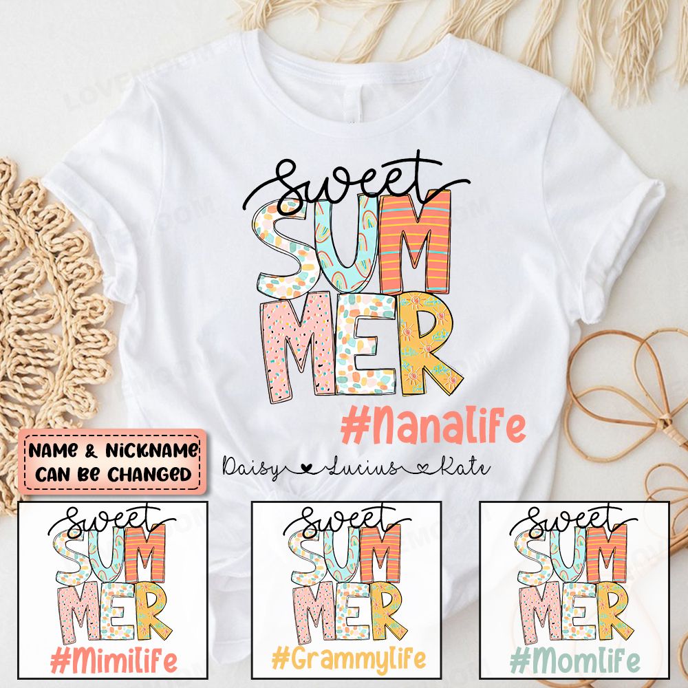 Personalized Sweet Summer Love Grandma Life T-Shirt