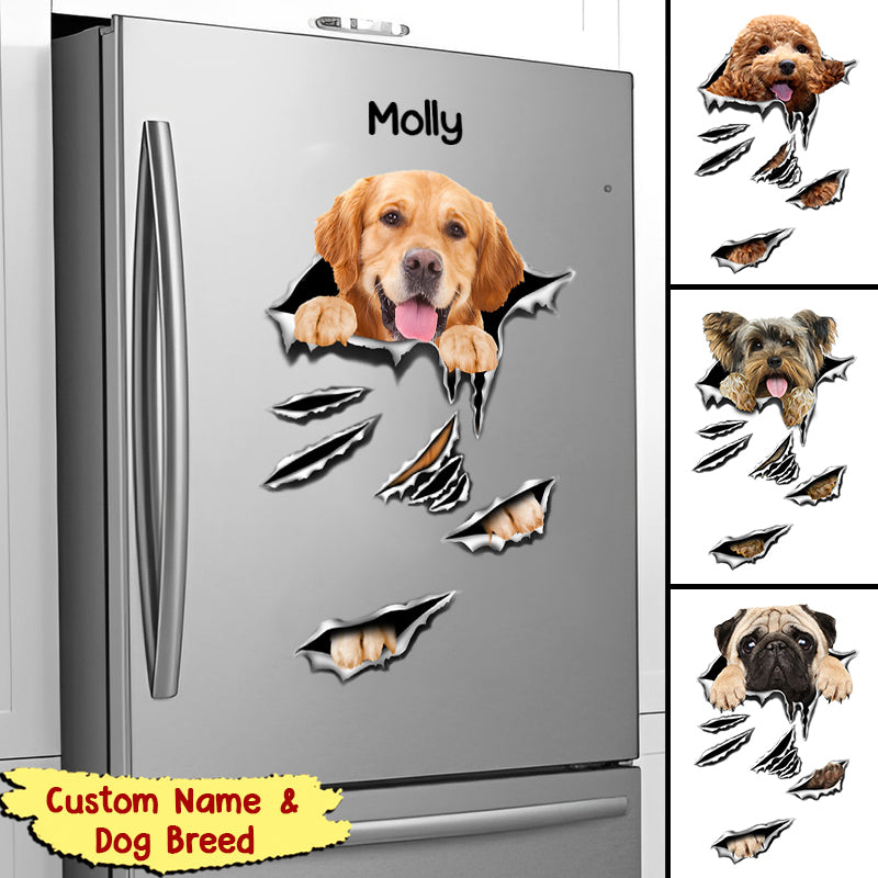 Personalized Cute Dog Crack Decal