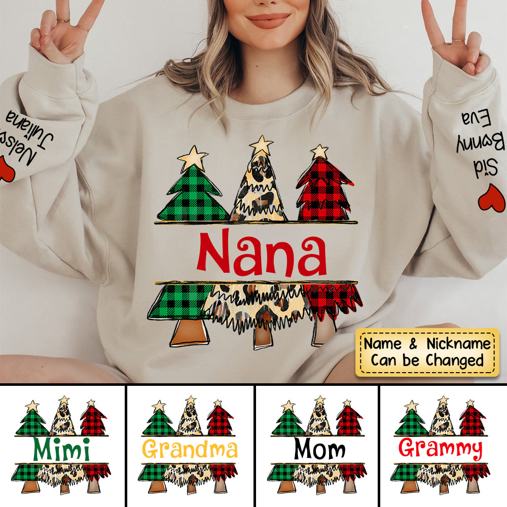 Personalized Grandma/Mom Kids Christmas Tree Sweatshirt
