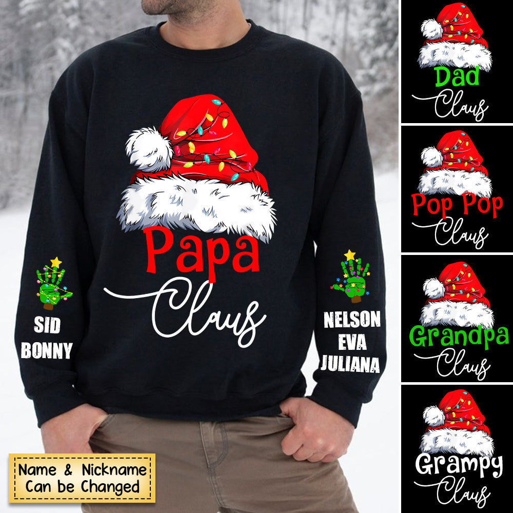 Personalized Grandpa Christmas Papa Claus Kid Sweatshirt