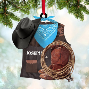 Cowboy Vest boots - Personalized Ornament Christmas Gift For Cowboy