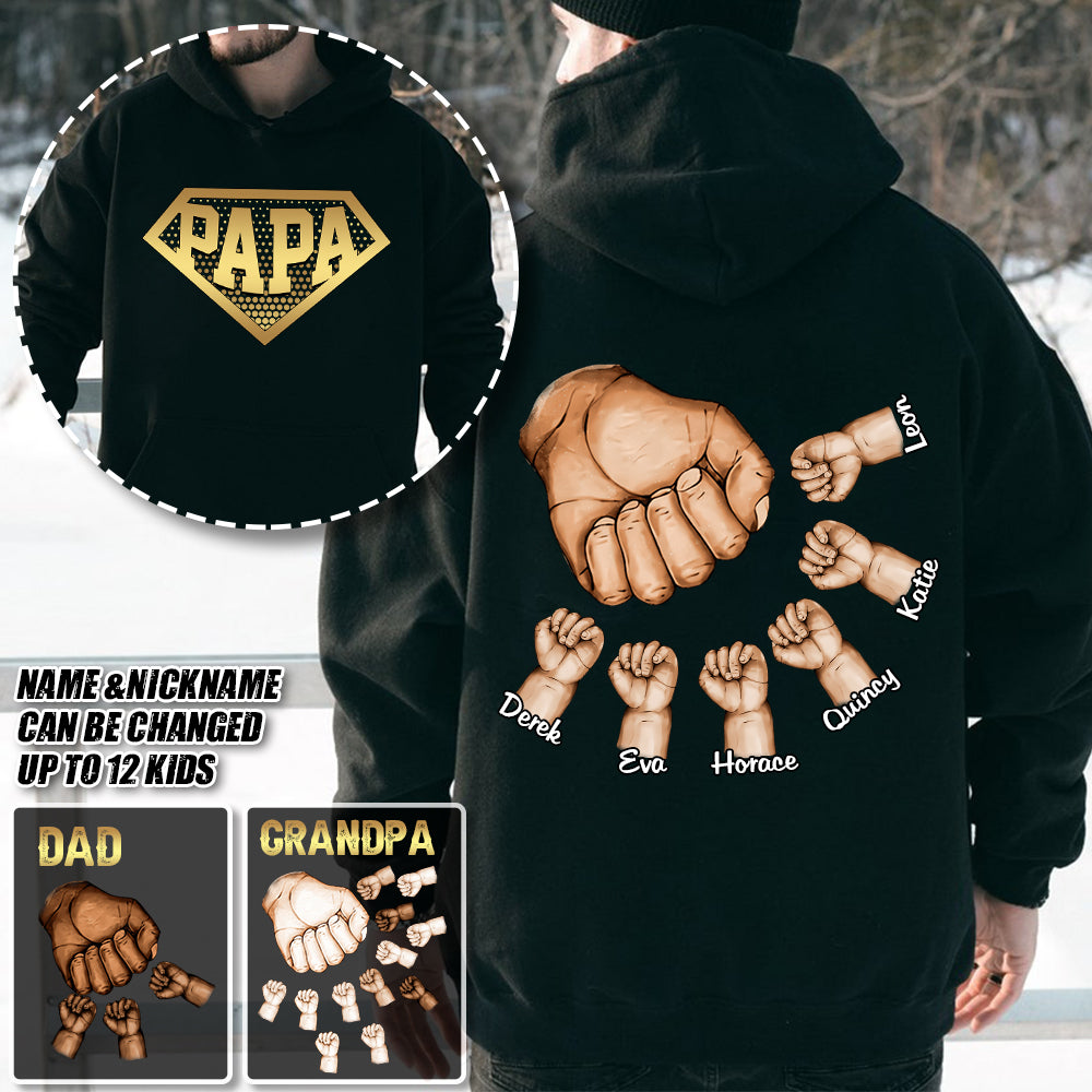 Personalized Hoodie Grandpa/Dad And Kid Fist Bump